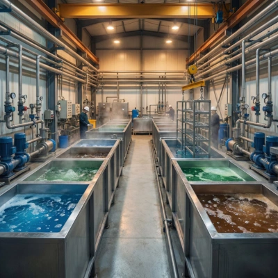 Circulation of pickling and electroplating solutions