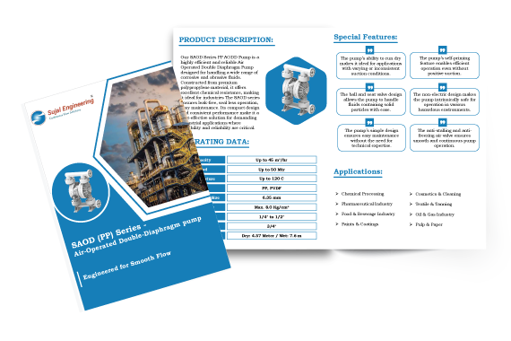 Download Our SAOD (PP) Series Polypropylene Air Operated Diaphragm Pump Catalogue