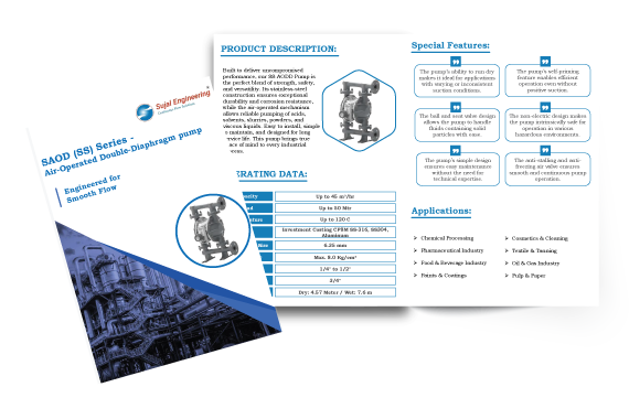 Download Our SAOD (SS) Series Stainless-Steel Air Operated Diaphragm Pump Catalogue